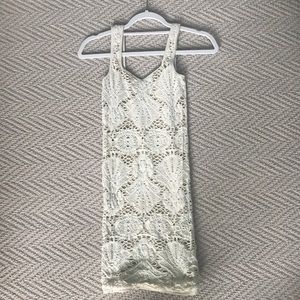 Shell Tan and white mini dress free people